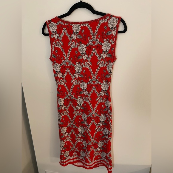 Max Studio Floral Scoop Neck Sleeveless Dress Red Size Small - Picture 6 of 10